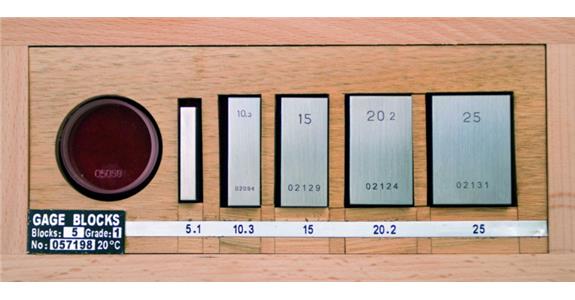 Endmaßsatz für Bügelmessschrauben 0-25 mm 6-teilig mit Planglas