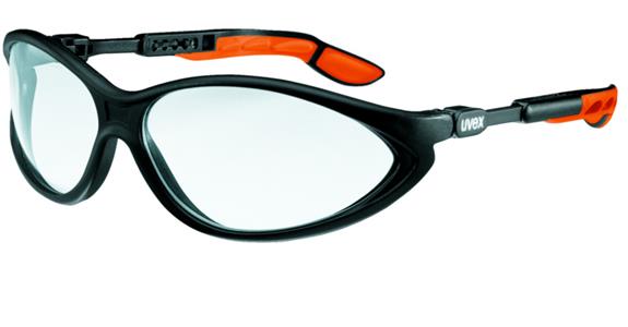 Schutzbrille cybric schwarz/orange, Scheibe klar, kratzfest