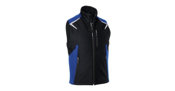 Softshell-Weste BODYFORCE schwarz/kornblumenblau Gr. 4XL