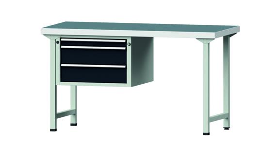 Kombiwerkbank 1500x700x850mm Modell 602V Universal-Platte RAL7035/7016