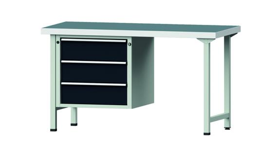 Kombiwerkbank 1500x700x850mm Modell 706V Universal-Platte RAL7035/7016