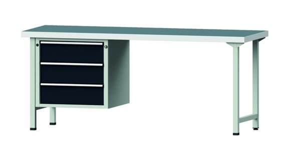 Kombiwerkbank 2000x700x850mm Modell 726V Universal-Platte RAL7035/7016