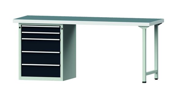 Kombiwerkbank 2000x700x850mm Modell 830V Universal-Platte RAL7035/7016