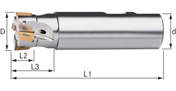 ATORN Schaftfräser für WSP IK Z=1 10,0 x 80 mm Schaft D=16,0 mm DIN 1835B