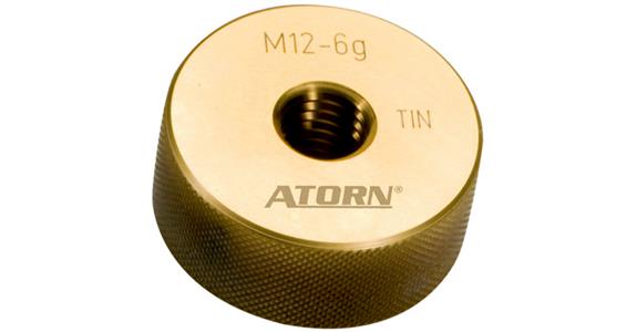 ATORN Gewindegutlehrring TiN M3 TiN-beschichtet