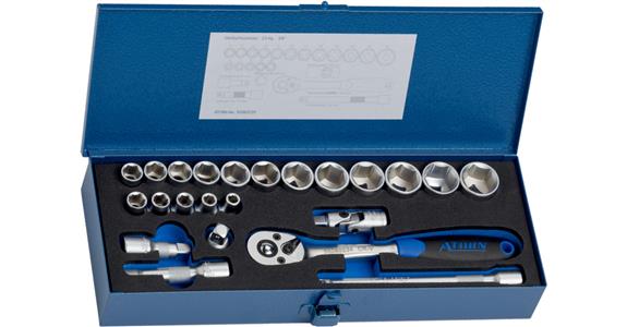 ATORN Steckschlüsselsatz 3/8 Zoll 22-teilig, Sechskant