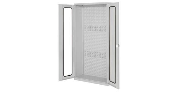 Schlitzplattenschrank mit Sichtfenstertüren, ohne Kästen 1950x1000x410