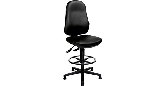 ATORN Arbeitsstuhl mit Gleiter + Fußring Kunstleder