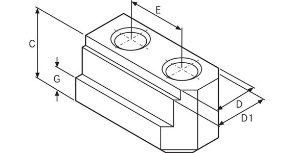 ATORN T-Nutenstein Stahl M20 Lochabstand 43 mm