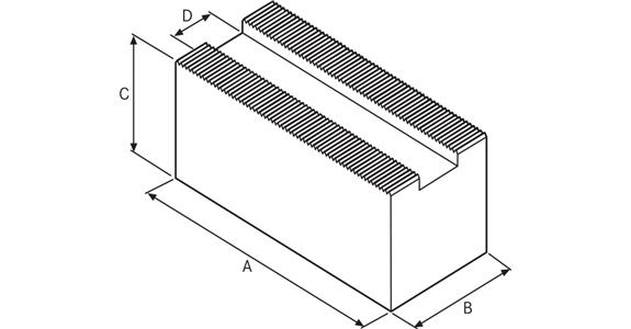 ATORN Aufsatzbacken weich ungebohrt 55x25x50 mm 1,5 mmx 60 Grad