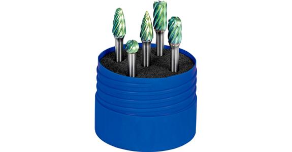 ATORN Hartmetall-Frässtiftsatz 5-teilig grün 10 mm