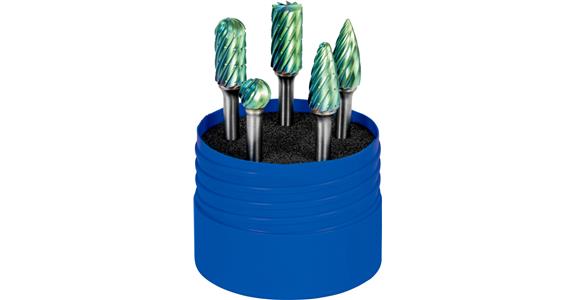 ATORN Hartmetall-Frässtiftsatz 5-teilig grün 12 mm