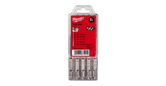HM-Hammerbohrer SDS-plus RX4 vierspiralig HM-bestückt 5 teilig