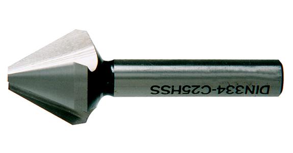 Kegel- und Entgratsenker 75° mit Zylinderschaft DIN 334 3 Schn. HSS Ø 6,3 mm