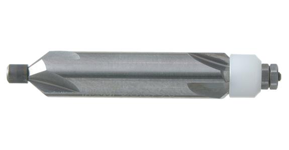 VHM-Formfräser Typ 1 mitdrehendem Anlaufzapfen Ø2,5 mm DxL 6x34 SPW 0° TA-besch.