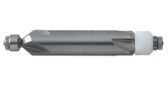 VHM-Formfräser Typ 2 Kugellager-Anlaufrolle Ø3,0 mm DxL 6x34 SPW 0°, 4 Schneidig