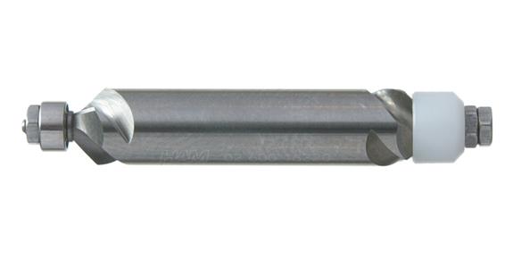 VHM-Formfräser Typ 3 mitdrehendem Anlaufzapfen Ø2,5 mm DxL 6x34 SPW 30°