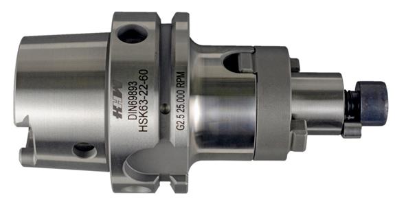 Kombi-Aufsteckfräsdorn DIN 69893 HSK-A63 G2,5-25.000 1/min d=16 mm A=60 mm