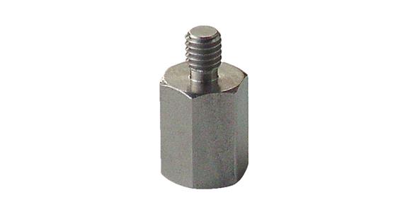 6kant-Gewindeadapter Ø 13 mm INOX Außengewinde M6 / Innengewinde M8
