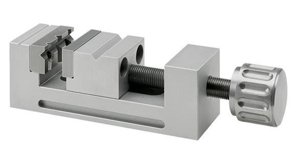 Mini-Präzisionsschraubstock 15mm Backenbreite Messing matt verchromt
