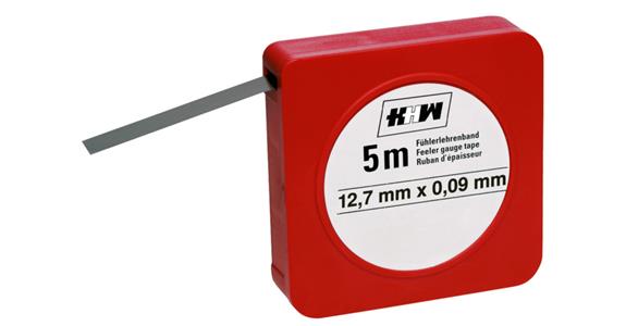 Fühlerlehrenband in einer Kunststoffdose Länge 5 m Stärke 0,18 mm Breite 12,7 mm