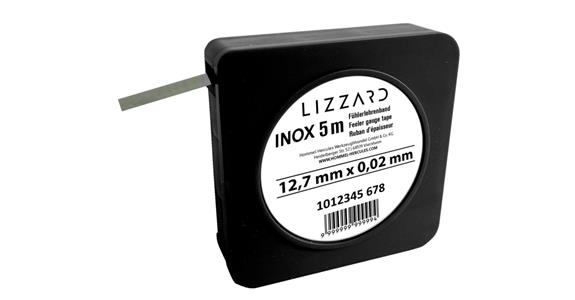 LIZZARD Fühlerlehrenband INOX Länge 5 m Breite 12,7 mm Stärke 0,08 mm in Kassette