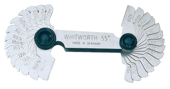 LIZZARD Gewindeschablone Whitworth Gewinde Flankenwinkel 55° 28 Steigungen 4-62 Gg/Zoll