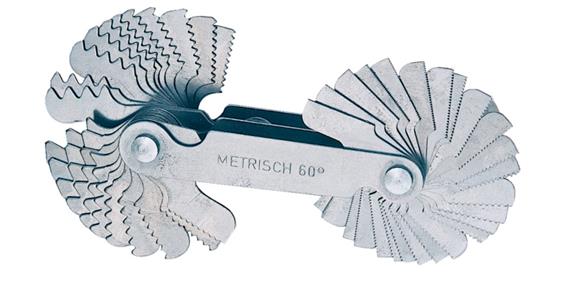 LIZZARD Gewindeschablone Metrisch 60° 24stg. 0,25-6 mm + Withworth 55° 28stg. 4-62 Gg/Z