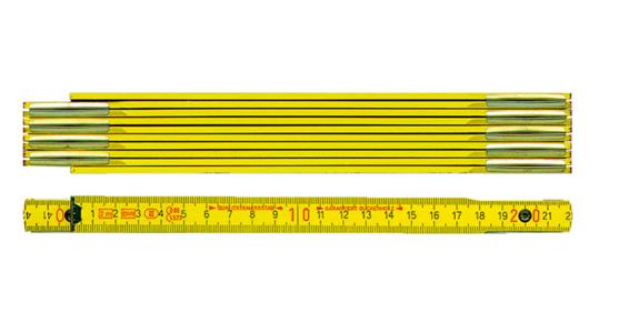 Gliedermaßstab Buchenholz gelb Länge 2 m Breite 16 mm Gliederzahl 10