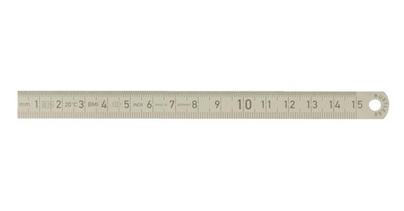 Biegsamer Maßstab Teilung 1/2 und 1/1 mm EG-Gen. II rostfrei L=150 mm