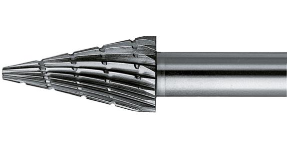 HSS-Frässtift Spitzkegelform (SKM) Schaft-Ø 6 mm Zahnung 3 Kopf-Øxlänge 10x20 mm