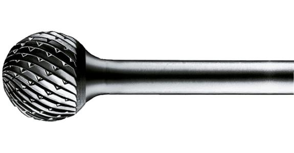 HM-Frässtift Kugelform (KUD) Schaft-Ø 3 mm Zahnung 4 Kopf-Øxlänge 3x2 mm