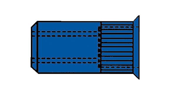 Blindnietmuttern Stahl mit Kleinkopf gerändelt M6 9x15,5 mm Pack=100 St.