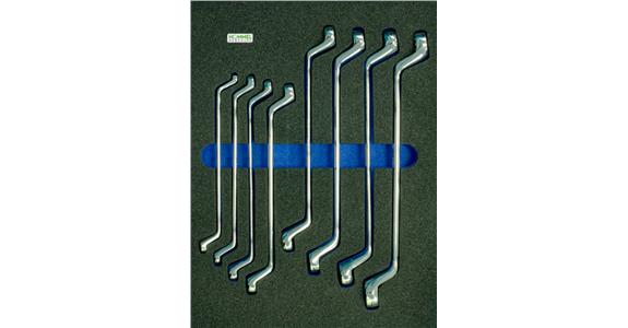 Ringschlüssel-Satz gekröpft 8-teilig in OPT-I-STORE Einlage 260x345x30mm