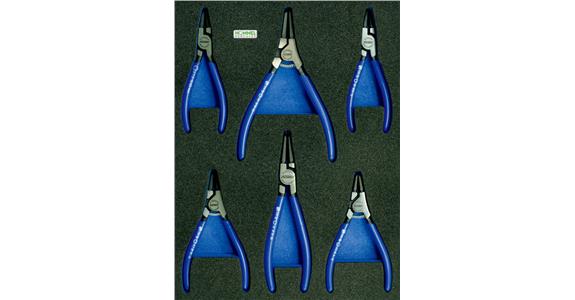 Sicherungsringzangen-Satz 6-teilig in OPT-I-STORE Einlage 260x345x30mm