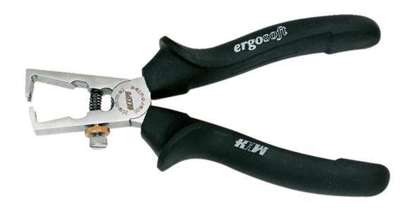 Abisolierzange mit Stellschraube 160 mm mit ergosoft-Griffen