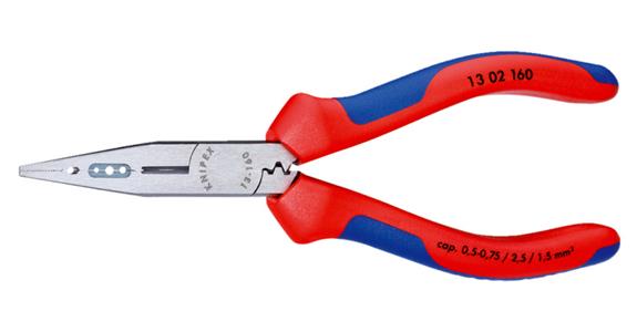 Verdrahtungszange 160 mm, 0,5-0,75, 1,5, 2,5 mm², 60 HRC, Kopf poliert, 2-KK