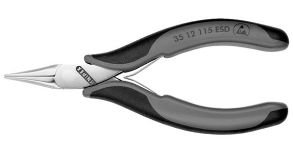 ESD-Elektronik-Greifzange flache, breite Backen Länge 115 mm