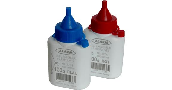 Farbpuder für Schlagschnurroller blau Flasche mit 100 Gramm