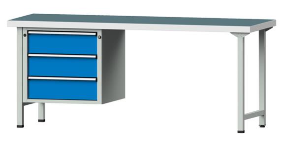 Kombiwerkbank 2000x700x850mm Modell 726V Universal-Platte RAL7035/5012