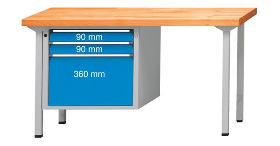 Kombiwerkbank 2000x700x850mm Modell 722V Universal-Platte RAL7035/5012