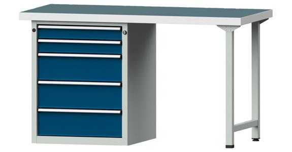 Kombiwerkbank 1500x700x850mm Modell 810V Universal-Platte RAL7035/5010