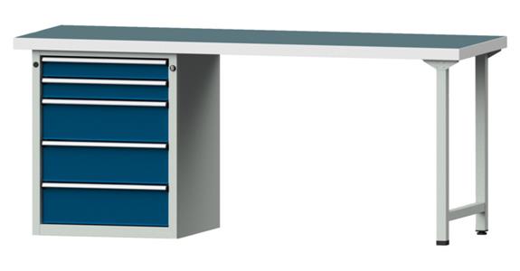 Kombiwerkbank 2000x700x850mm Modell 830V Universal-Platte RAL7035/5010