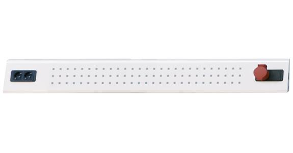 Energieleiste 1500x90x170mm RAL7035 2xSchukosteckdose 230V/1xCEE-Steckdose 400V