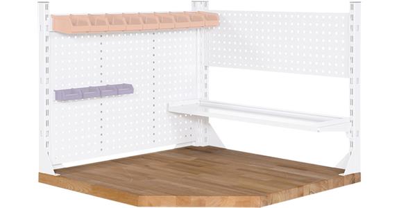 Eck-Werkbankplatte Buche-massiv 90° Stärke 40 mm für Plattentiefe 700 mm
