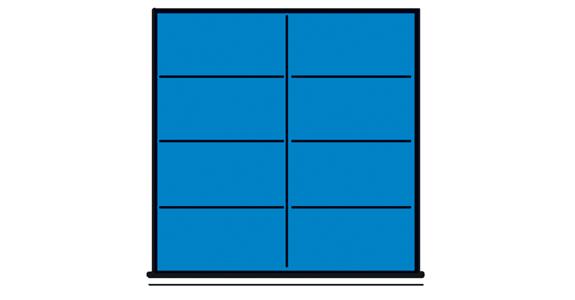 Schubladen-Einrichtungs-Sortiment Einteilung 1/4 für Blendenhöhe 90 mm