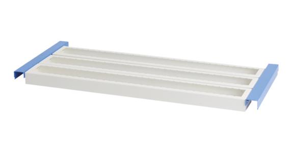 CNC-Werkzeug-Aufnahmerahmen 900x443 mm RAL 7035/5012 für Flügeltürenschrank