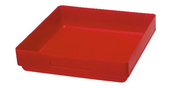 Kleinteilekästen 150x150mm rot schlagfestes Polystyrol Kastenhöhe 28 Pack=4Stück