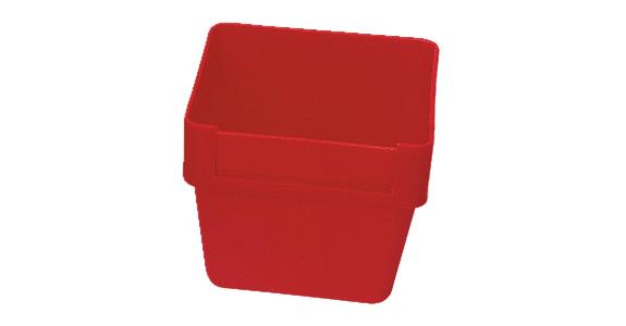 Kleinteilekästen 75x75mm rot schlagfestes Polystyrol Kastenhöhe 65 Pack=16Stück