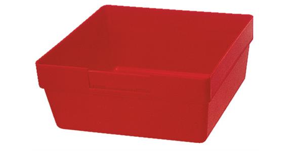 Kleinteilekästen 150x150mm rot schlagfestes Polystyrol Kastenhöhe 50 Pack=4Stück